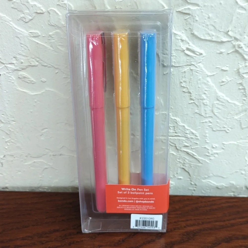 3/$20🌟 Ban.do Write On Pen Set of Three Black Ink Pens